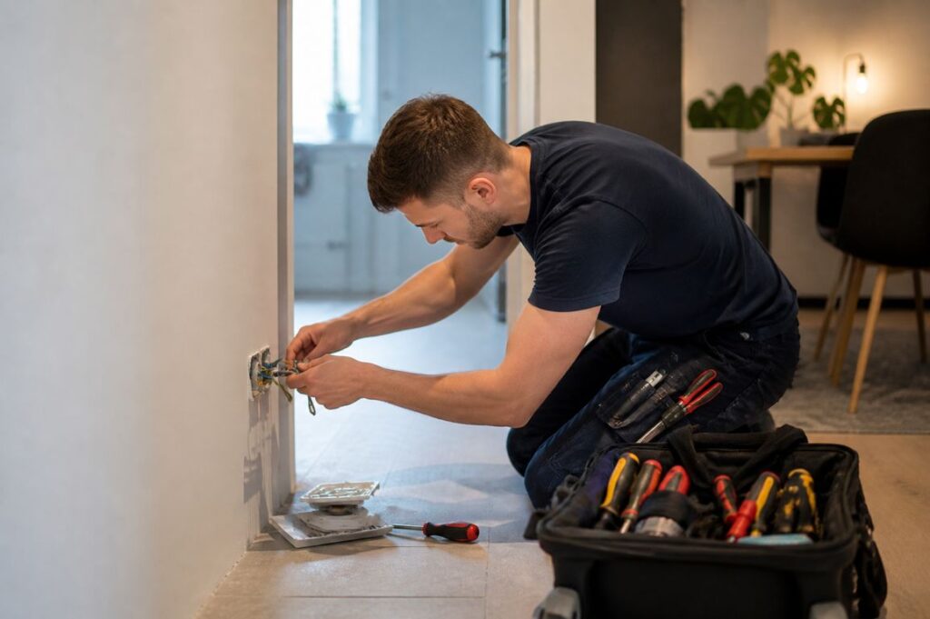 electrician-installing-wall-outlet